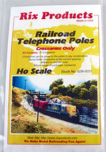 Rix Products HO 628-0031 Railroad Telephone Poles, Crossarms Only (72)