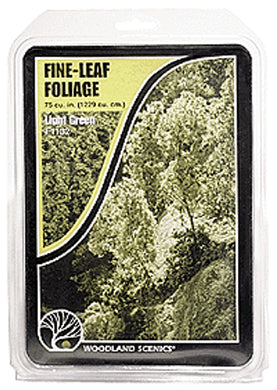 Woodland Scenics 1132 Fine Leaf Foliage(TM) - 75 Cu. In. 1.2 Cu. m. -- Light Green