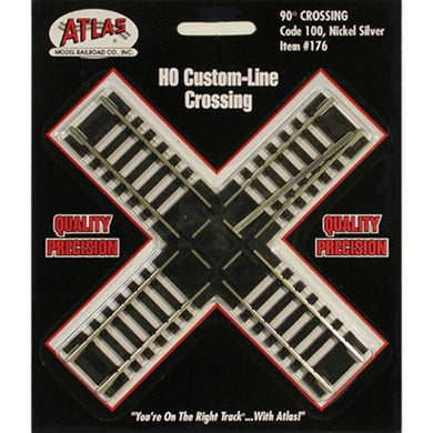 Atlas HO 176 Code 100 Track 90-Degree Custom-Line Crossing