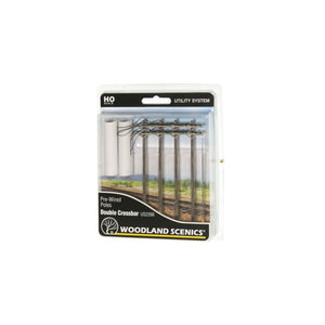 Woodland Scenics 2266 Pre-Wired Poles Double Crossbar HO Scale