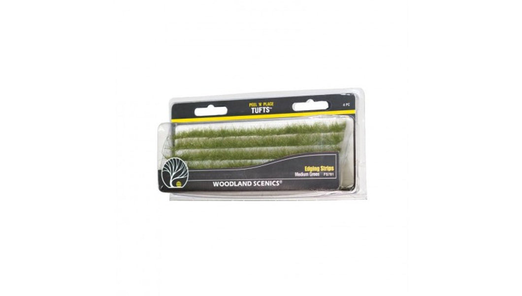 Woodland Scenics 781 Peel 'n' Place Tufts -- Med Green Edging Strips