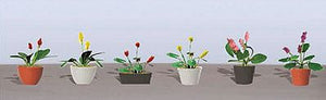 JTT 95569- Assorted Potted Flower Plants - Set #3 (6) HO