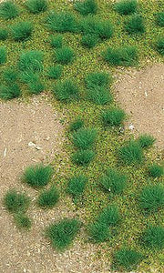 JTT 95601- Grassland Mat (Earth Base w/Grassy Tufts) Green 5"x 7"